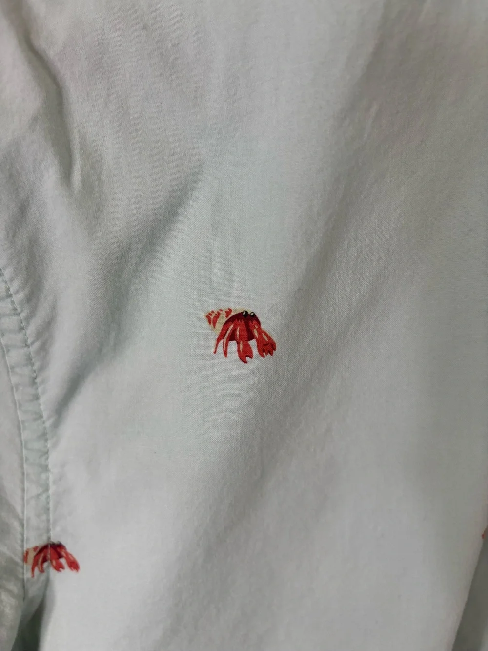 J. Crew Mint Short-Sleeve Button-Down Shirt with Red Embroidery